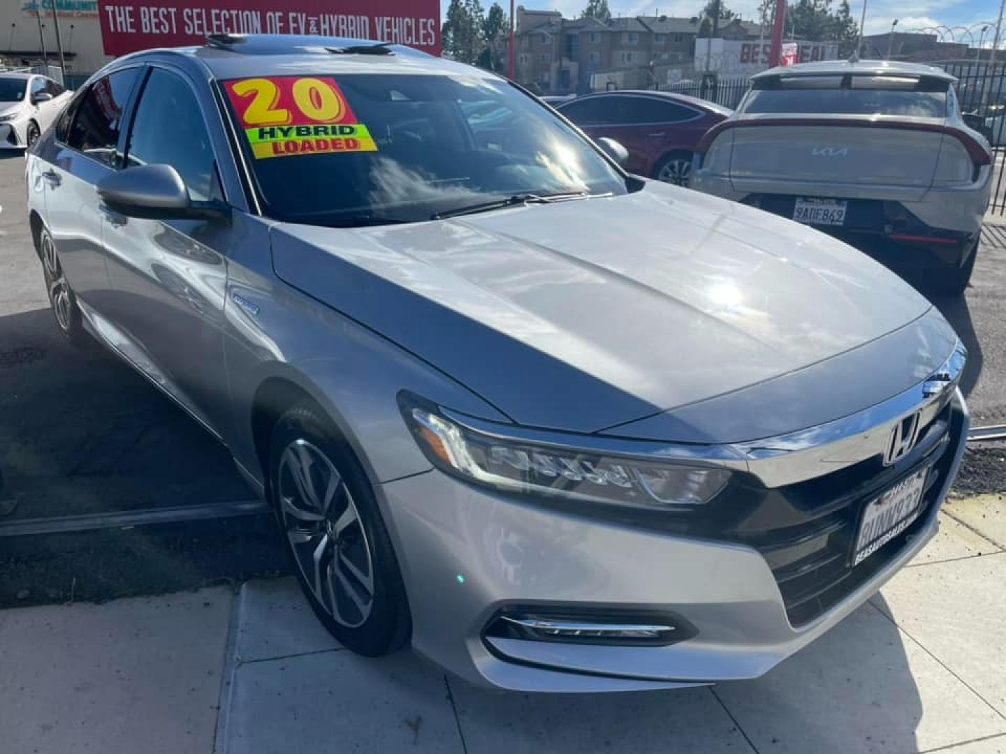 2020 SILVER /BLACK Honda Accord Hybrid EX-L (1HGCV3F53LA) with an 2.0L L4 DOHC 16V HYBRID engine, CVT transmission, located at 744 E Miner Ave, Stockton, CA, 95202, (209) 944-5770, 37.956863, -121.282082 - Photo#1